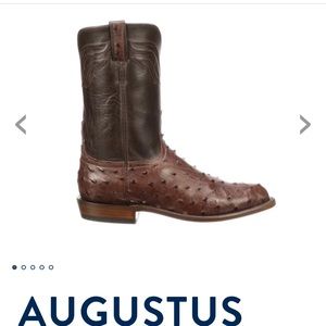 Handmade Lucchesse Cowboy Boot, Ostrich Leather, 12D size